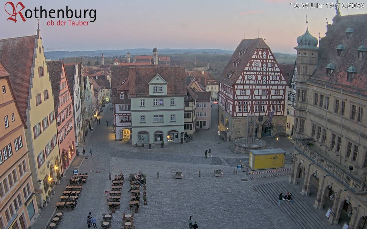 Archived image Webcam Rothenburg ob der Tauber - Market Square