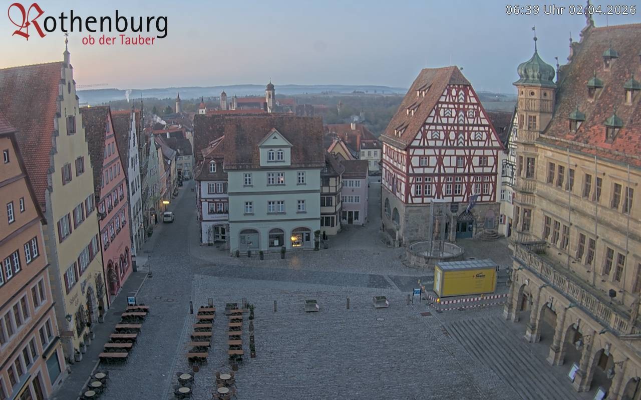 Archived image Webcam Rothenburg ob der Tauber - Market Square