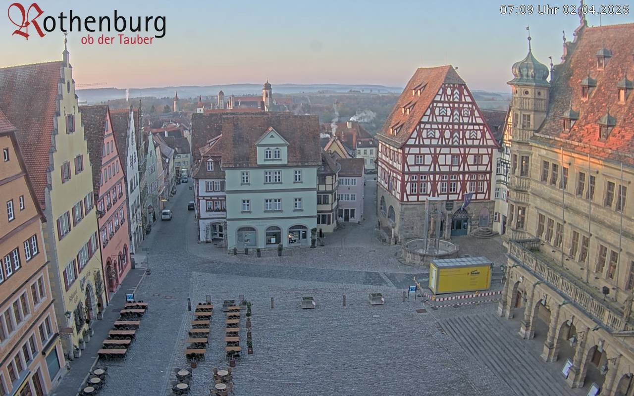 Archived image Webcam Rothenburg ob der Tauber - Market Square