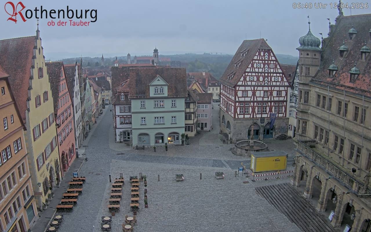 Archived image Webcam Rothenburg ob der Tauber - Market Square