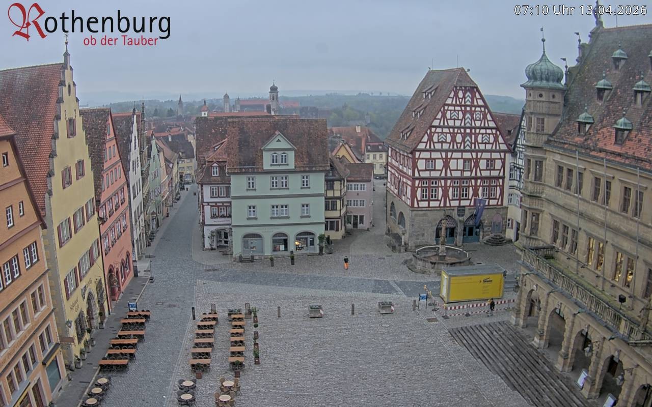 Archived image Webcam Rothenburg ob der Tauber - Market Square