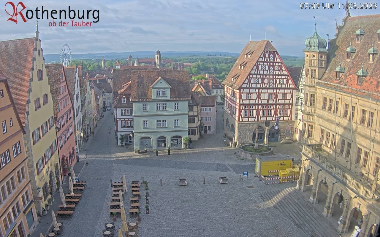 Archived image Webcam Rothenburg ob der Tauber - Market Square