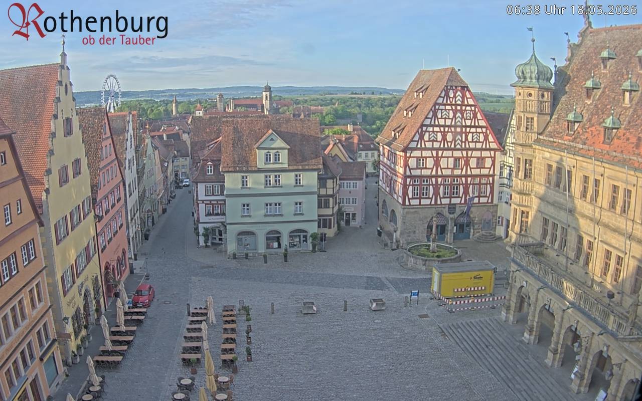 Archived image Webcam Rothenburg ob der Tauber - Market Square