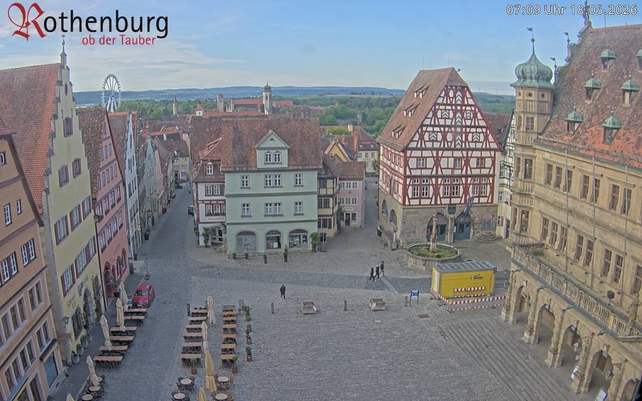 Archived image Webcam Rothenburg ob der Tauber - Market Square