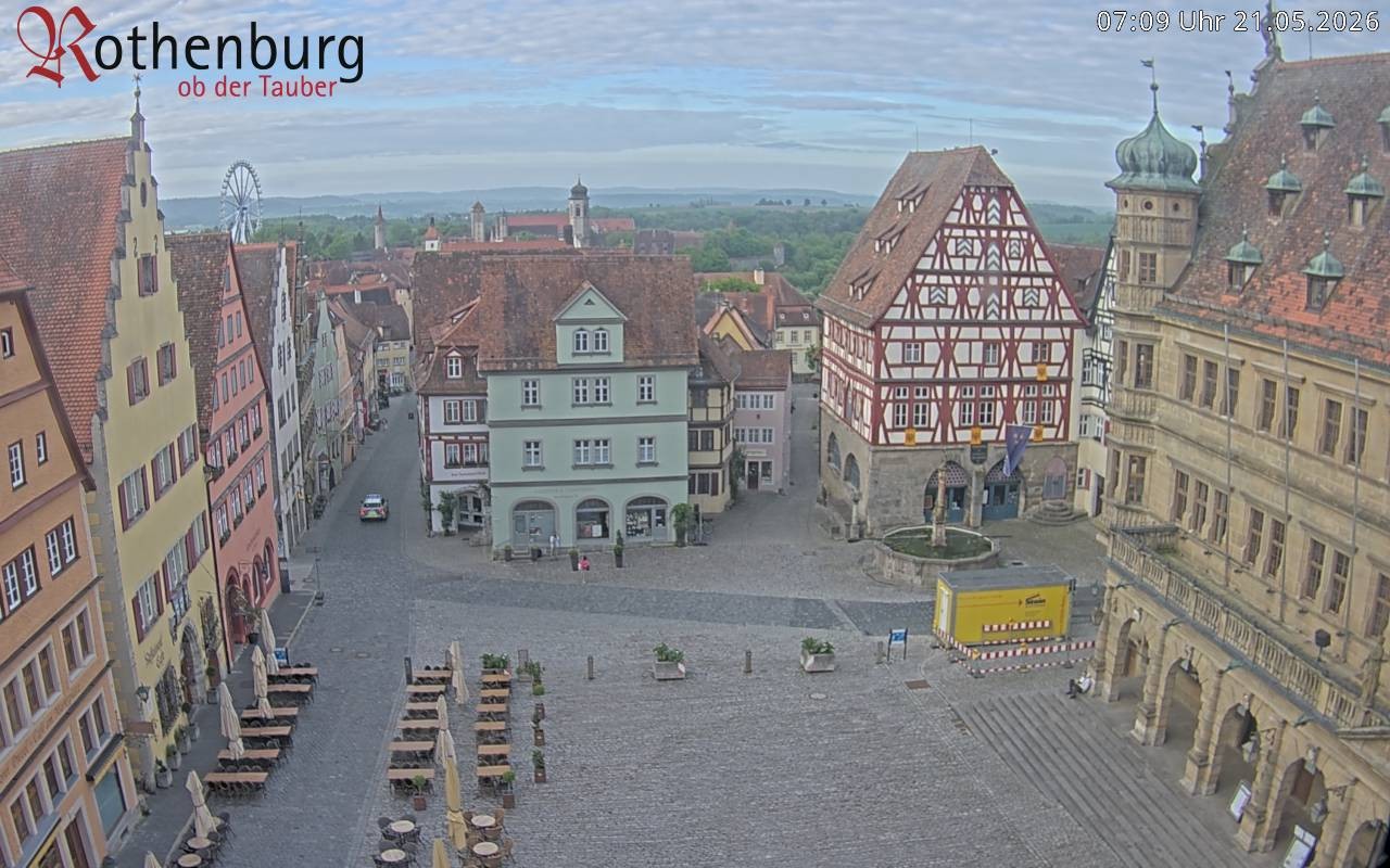Archived image Webcam Rothenburg ob der Tauber - Market Square