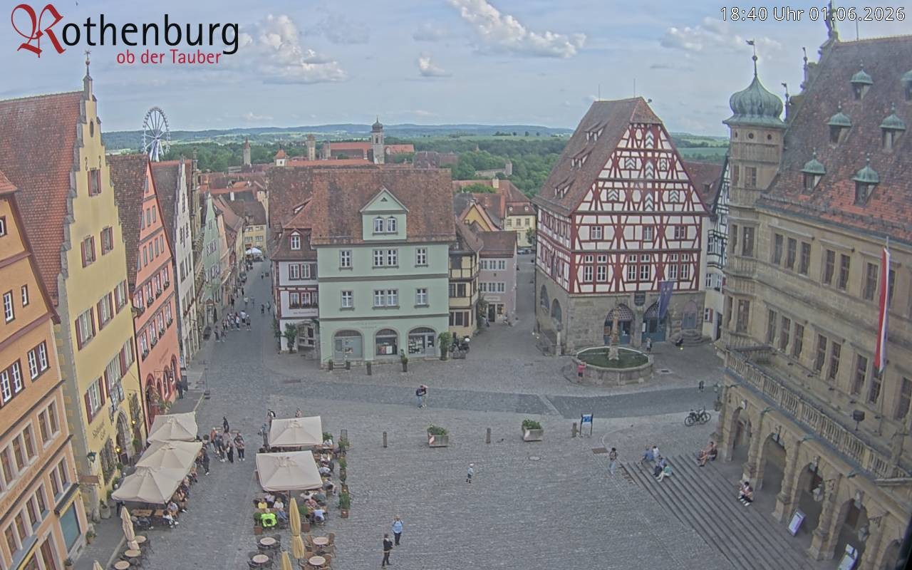 Archiv Foto Webcam Rothenburg ob der Tauber - Marktplatz