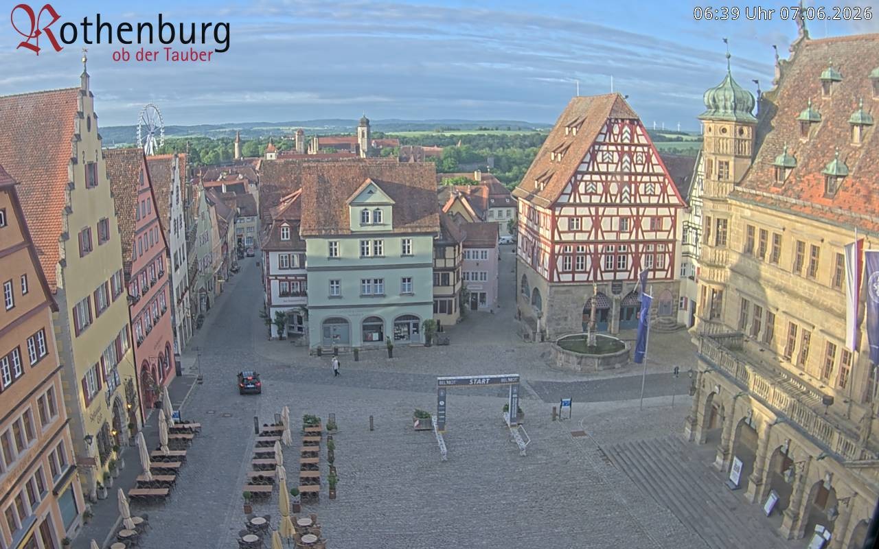 Archived image Webcam Rothenburg ob der Tauber - Market Square