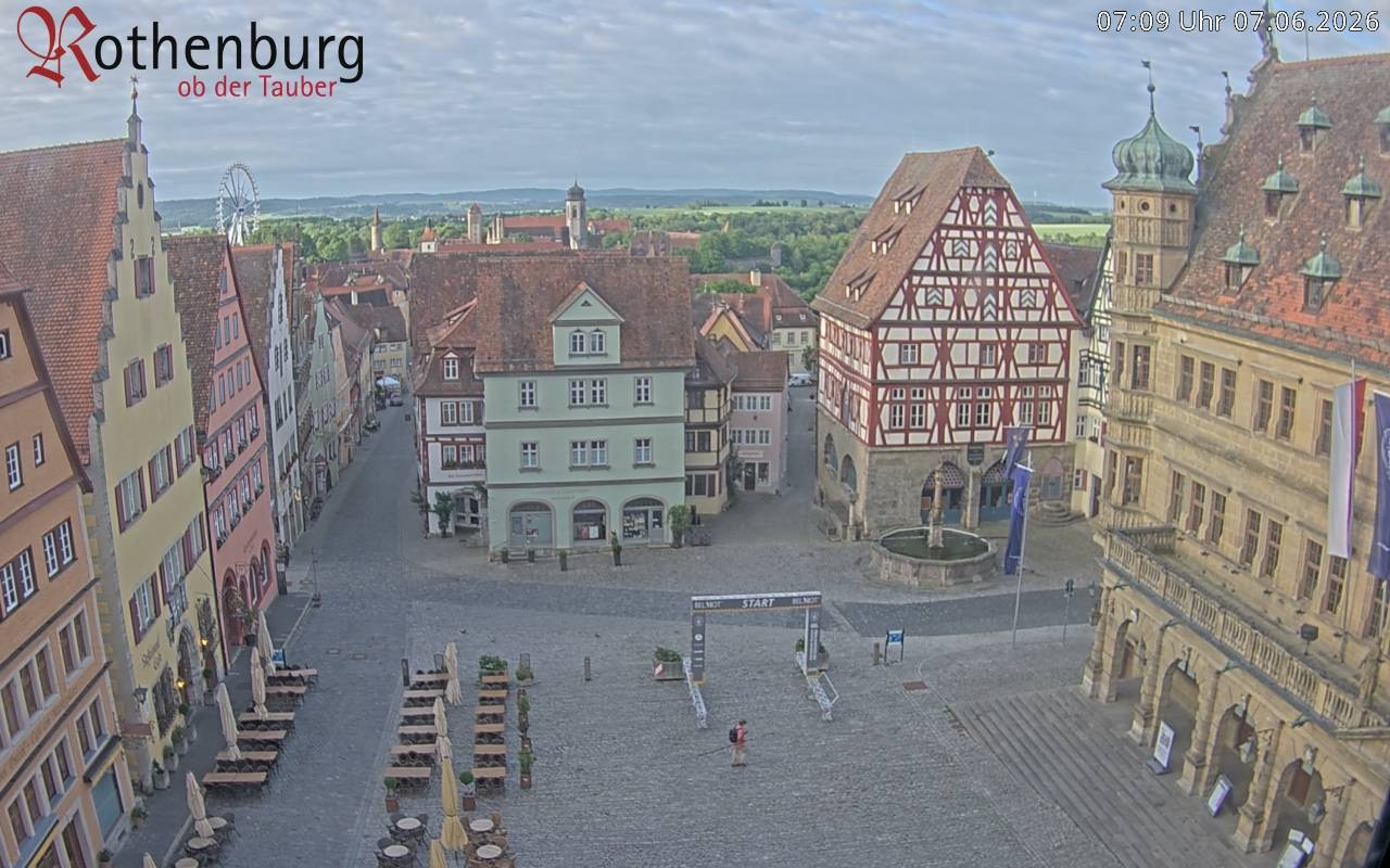 Archived image Webcam Rothenburg ob der Tauber - Market Square