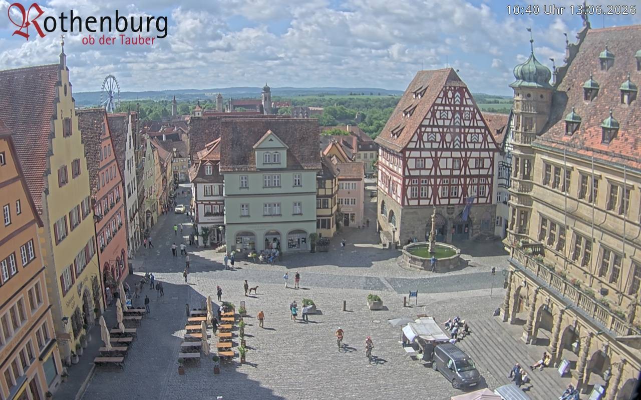 Archiv Foto Webcam Rothenburg ob der Tauber - Marktplatz