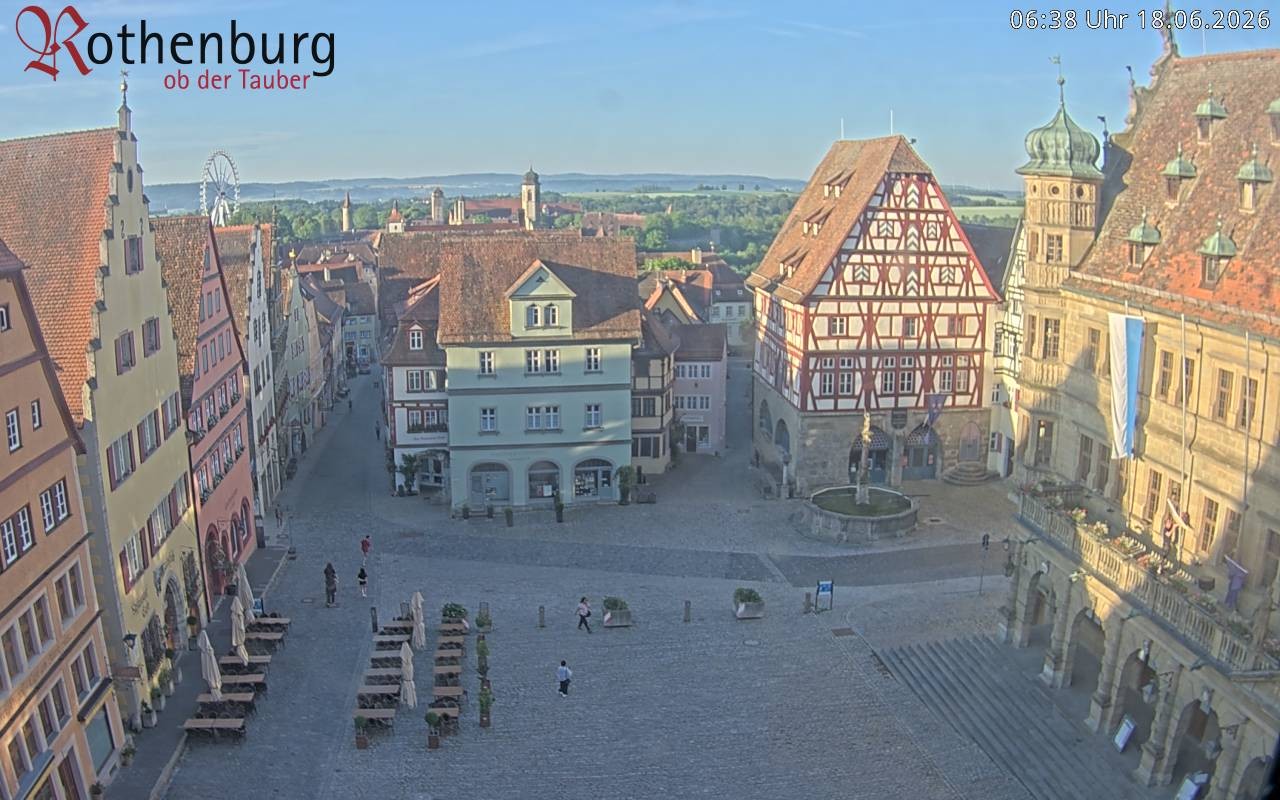 Archived image Webcam Rothenburg ob der Tauber - Market Square