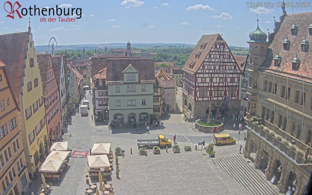 Archiv Foto Webcam Rothenburg ob der Tauber - Marktplatz