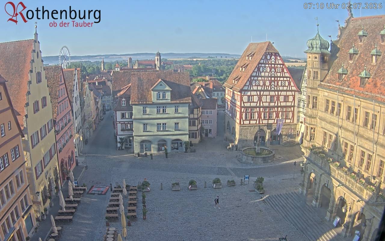 Archived image Webcam Rothenburg ob der Tauber - Market Square
