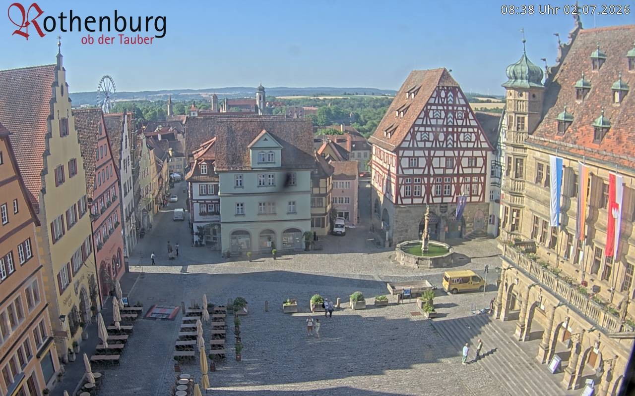 Archived image Webcam Rothenburg ob der Tauber - Market Square