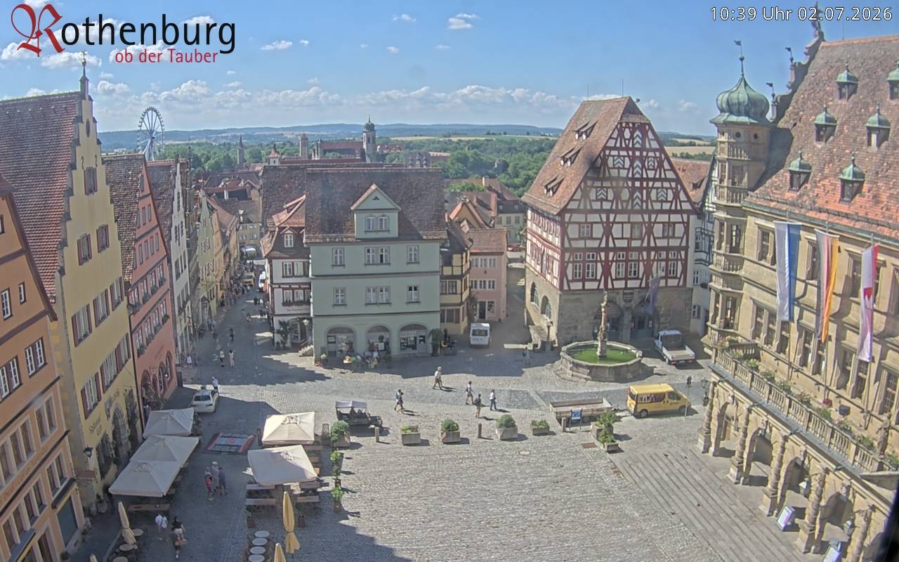 Archived image Webcam Rothenburg ob der Tauber - Market Square