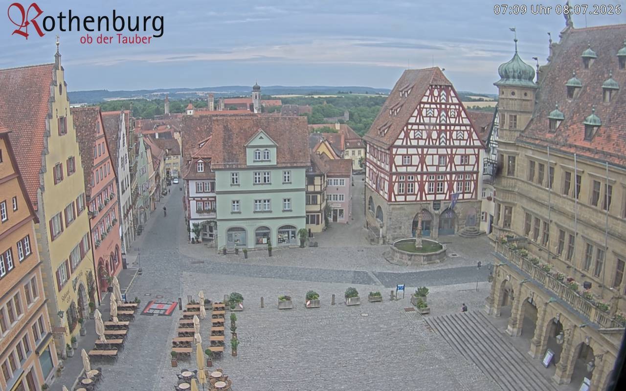 Archiv Foto Webcam Rothenburg ob der Tauber - Marktplatz