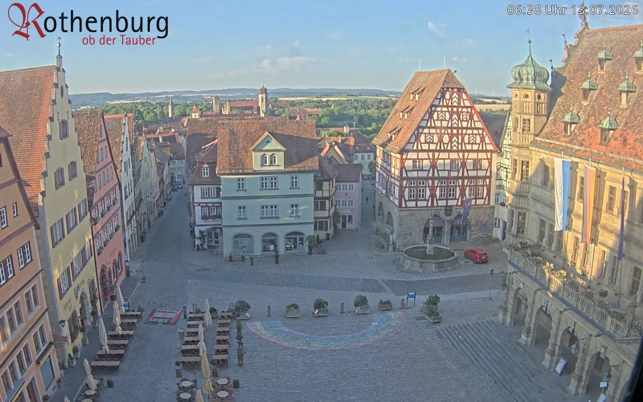 Archived image Webcam Rothenburg ob der Tauber - Market Square