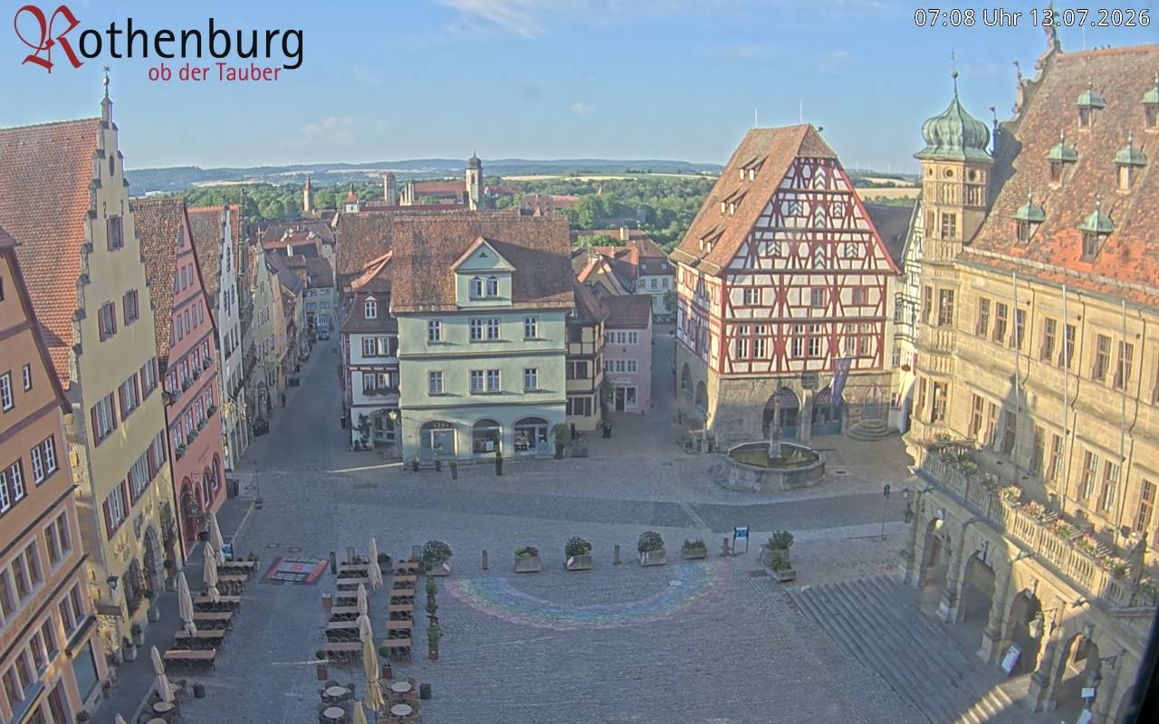 Archived image Webcam Rothenburg ob der Tauber - Market Square