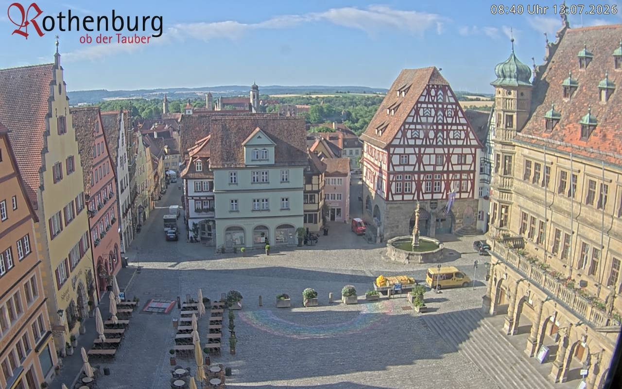 Archived image Webcam Rothenburg ob der Tauber - Market Square
