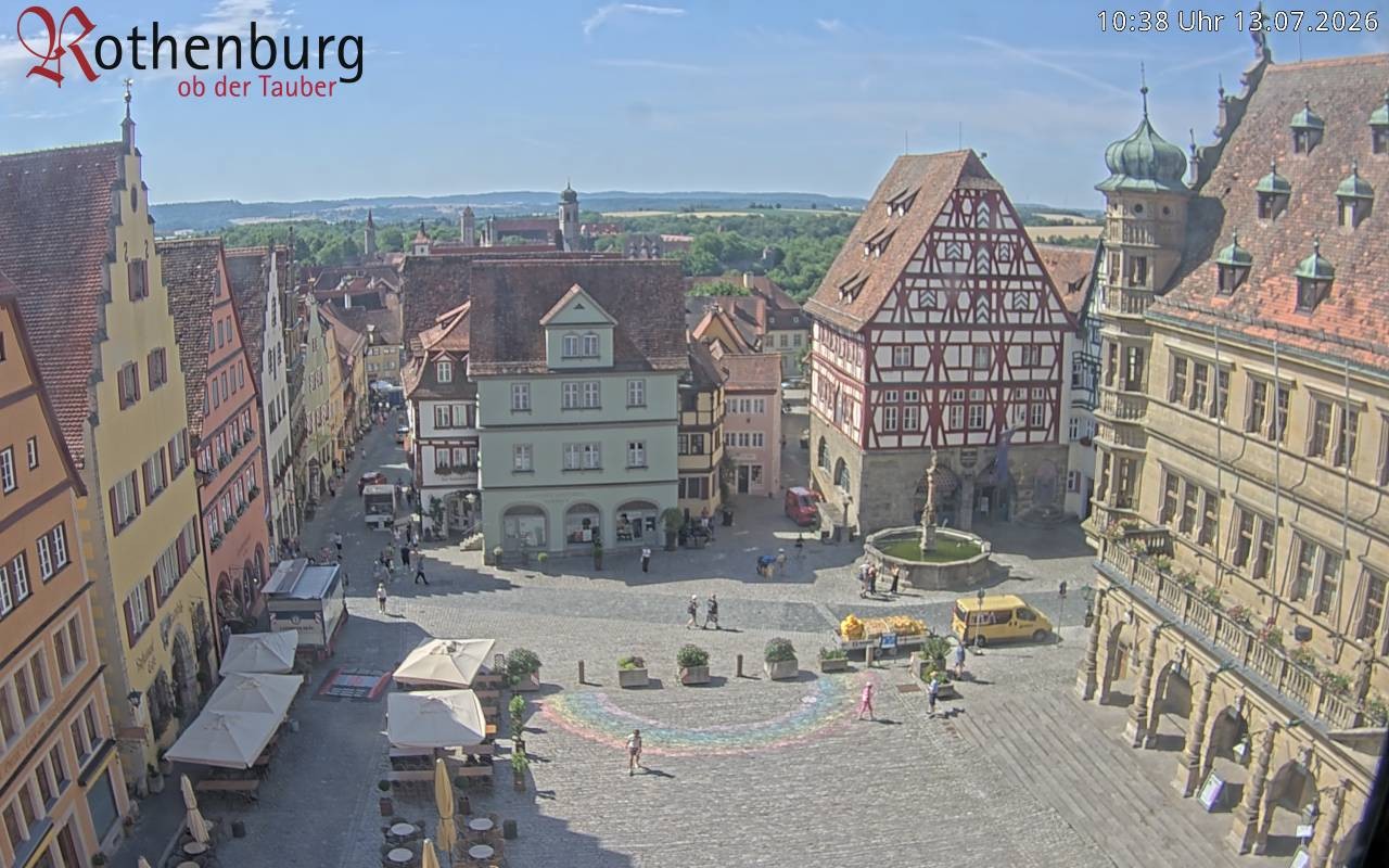 Archived image Webcam Rothenburg ob der Tauber - Market Square