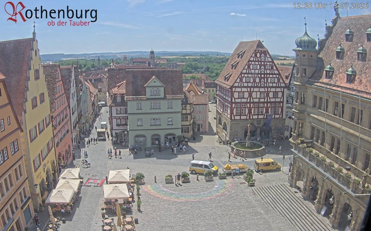 Archived image Webcam Rothenburg ob der Tauber - Market Square