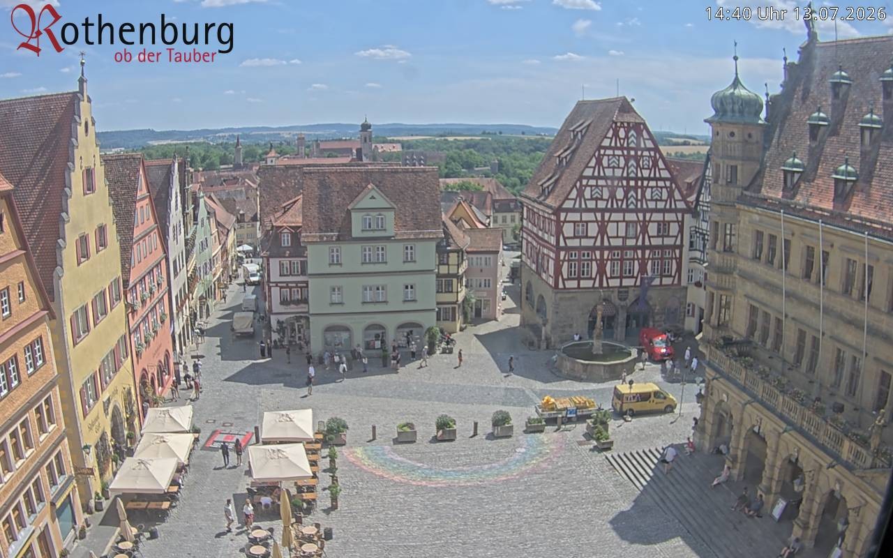 Archived image Webcam Rothenburg ob der Tauber - Market Square