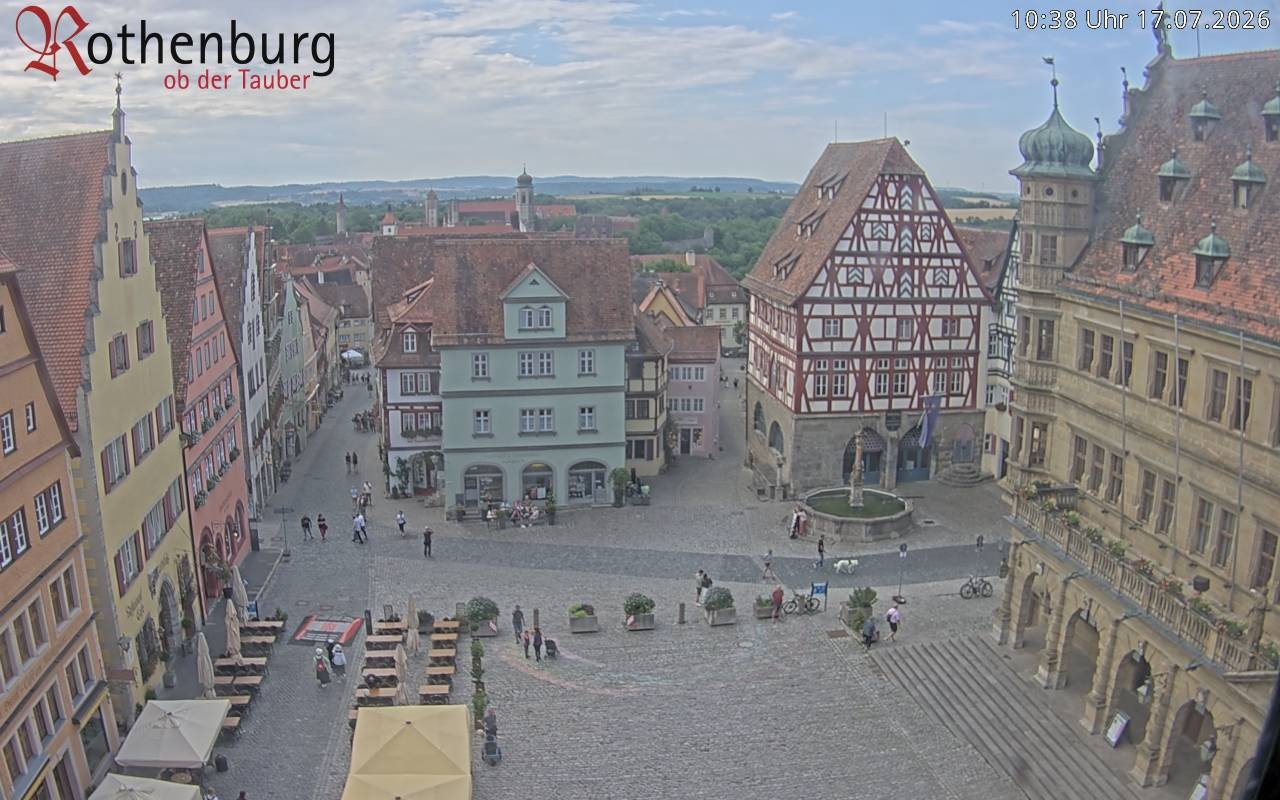 Archiv Foto Webcam Rothenburg ob der Tauber - Marktplatz