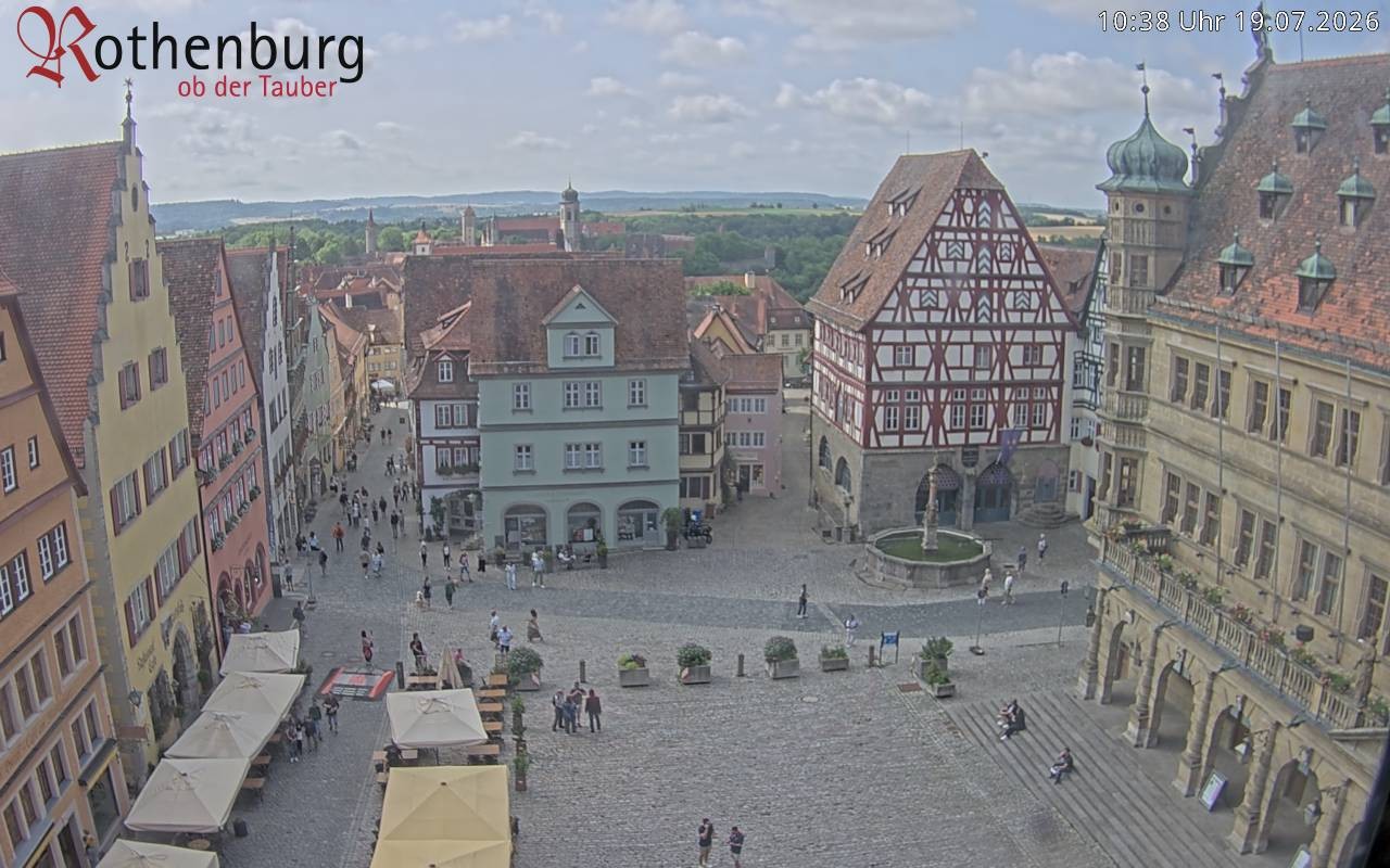 Archiv Foto Webcam Rothenburg ob der Tauber - Marktplatz