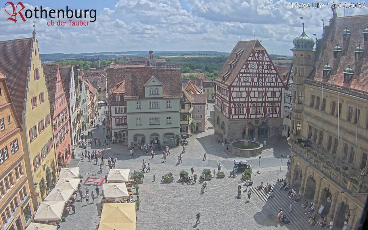 Archiv Foto Webcam Rothenburg ob der Tauber - Marktplatz