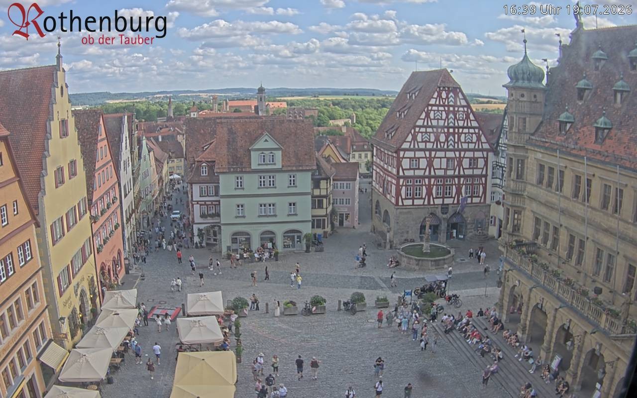 Archiv Foto Webcam Rothenburg ob der Tauber - Marktplatz