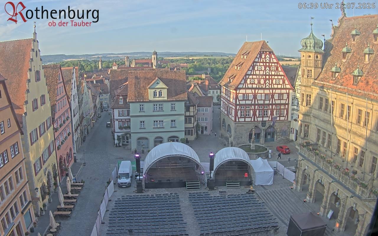 Archived image Webcam Rothenburg ob der Tauber - Market Square