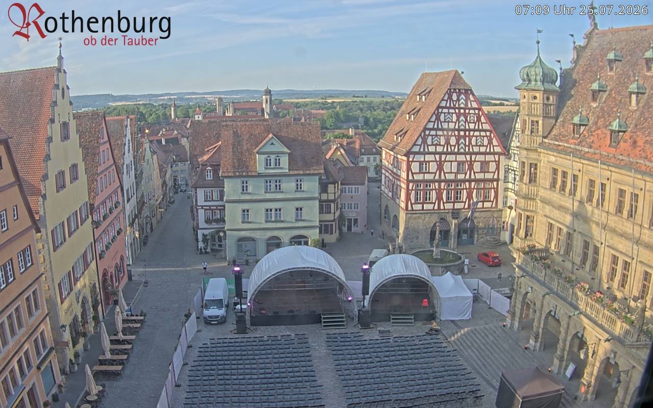 Archived image Webcam Rothenburg ob der Tauber - Market Square