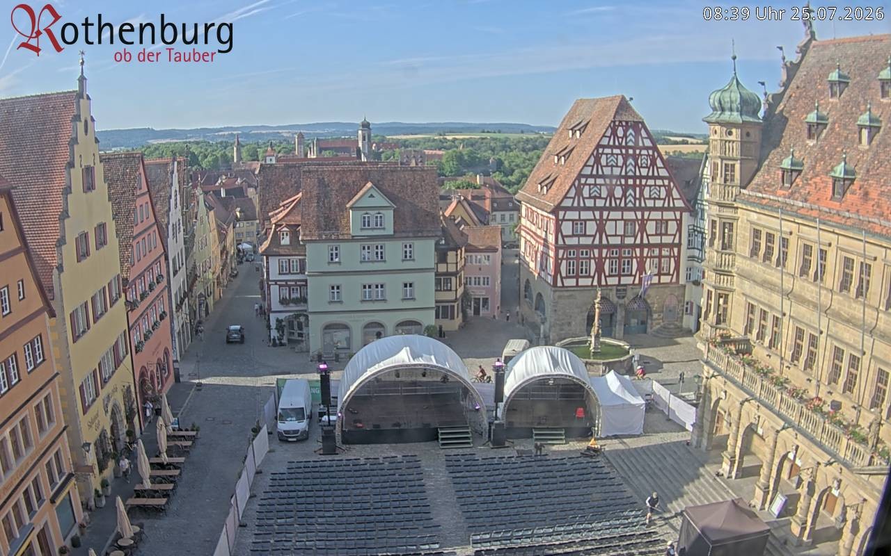 Archived image Webcam Rothenburg ob der Tauber - Market Square
