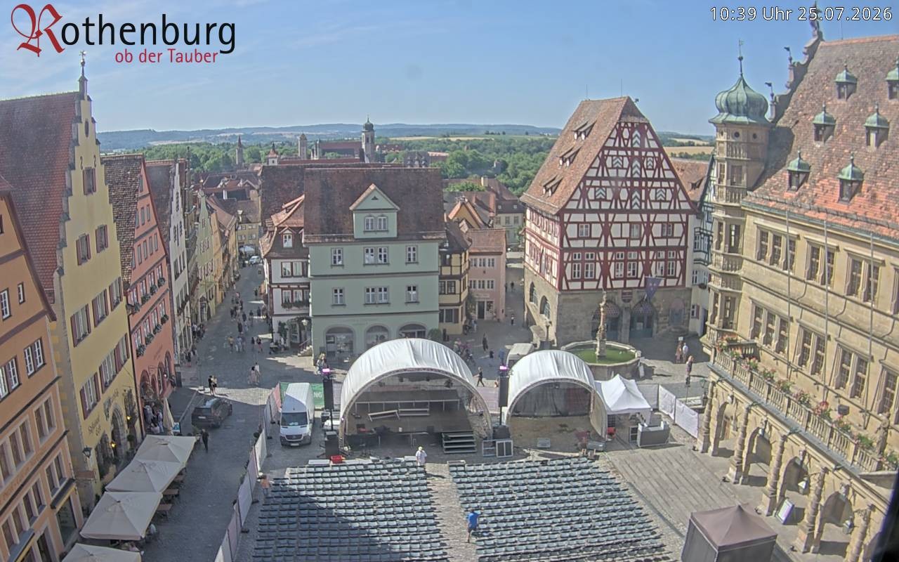 Archived image Webcam Rothenburg ob der Tauber - Market Square