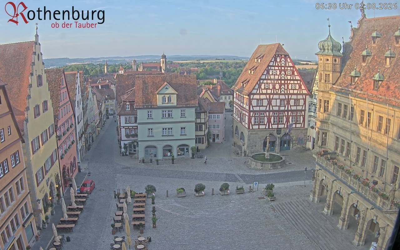 Archived image Webcam Rothenburg ob der Tauber - Market Square