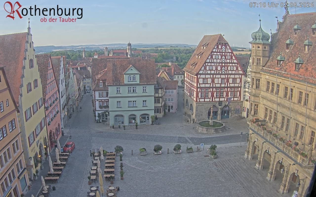 Archived image Webcam Rothenburg ob der Tauber - Market Square