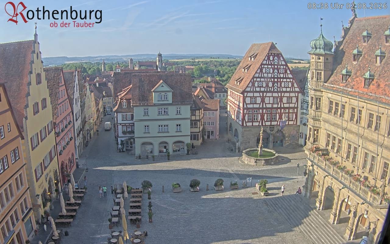 Archived image Webcam Rothenburg ob der Tauber - Market Square