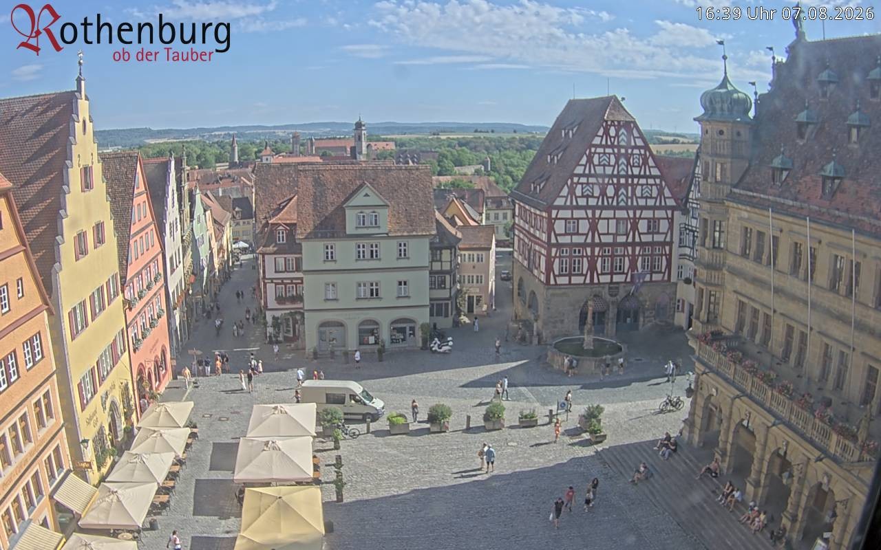 Archiv Foto Webcam Rothenburg ob der Tauber - Marktplatz