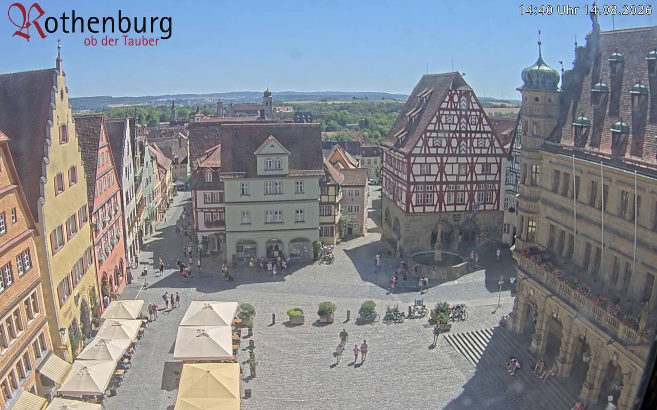 Archiv Foto Webcam Rothenburg ob der Tauber - Marktplatz