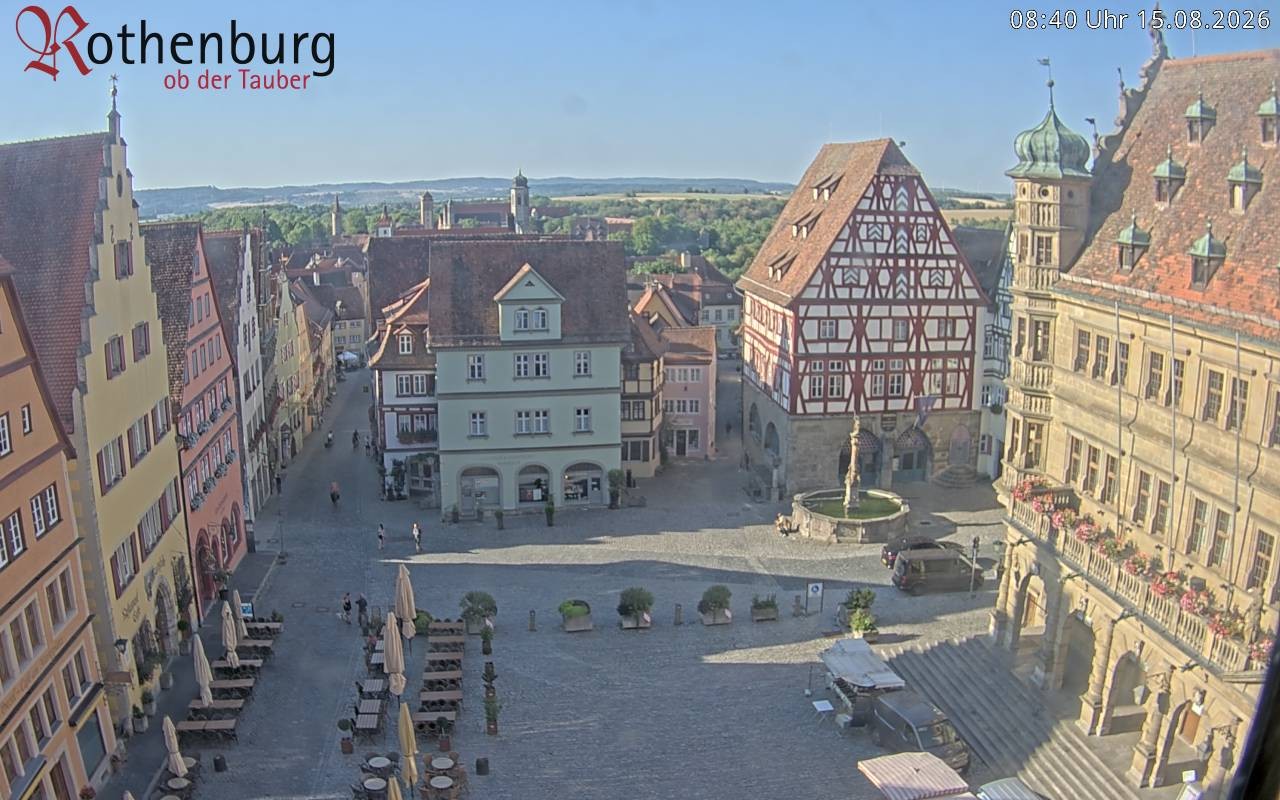 Archived image Webcam Rothenburg ob der Tauber - Market Square