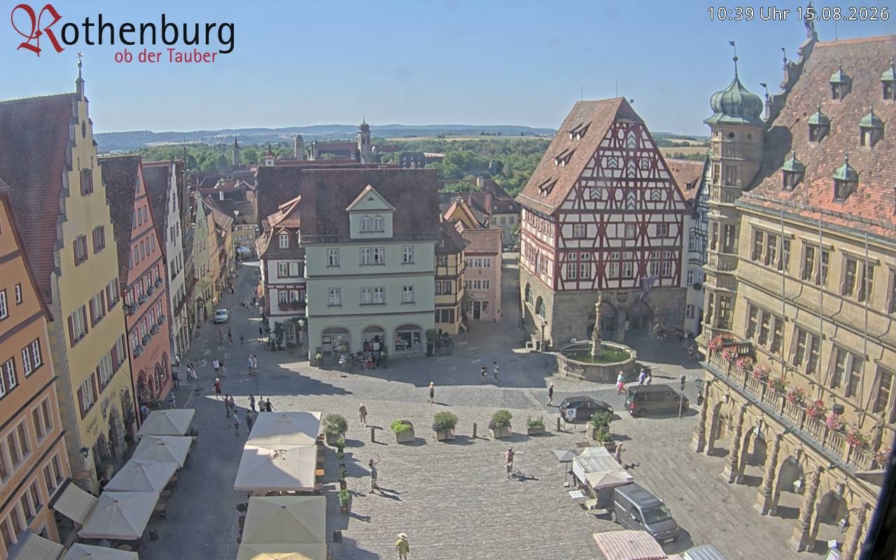 Archived image Webcam Rothenburg ob der Tauber - Market Square
