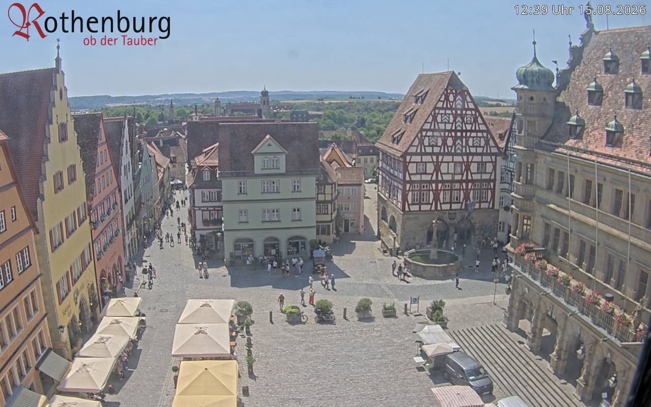 Archived image Webcam Rothenburg ob der Tauber - Market Square