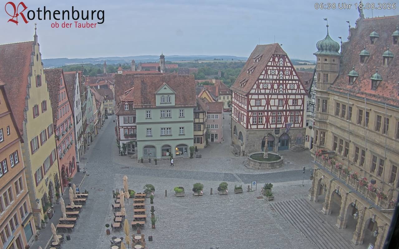 Archived image Webcam Rothenburg ob der Tauber - Market Square