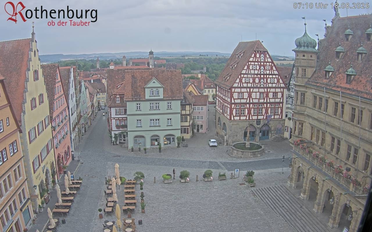 Archived image Webcam Rothenburg ob der Tauber - Market Square