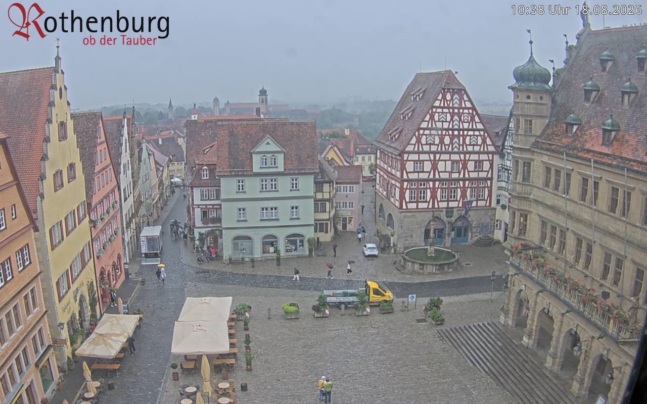 Archived image Webcam Rothenburg ob der Tauber - Market Square