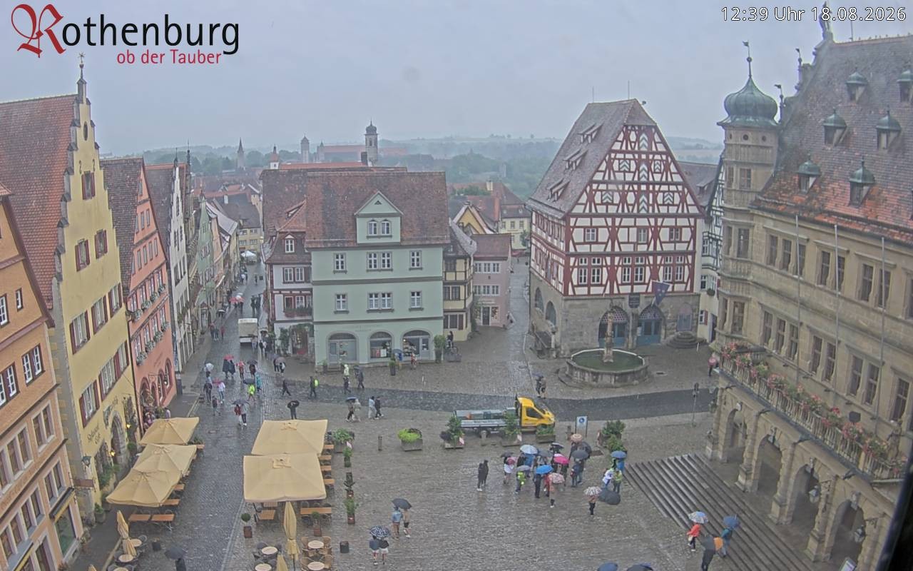 Archived image Webcam Rothenburg ob der Tauber - Market Square