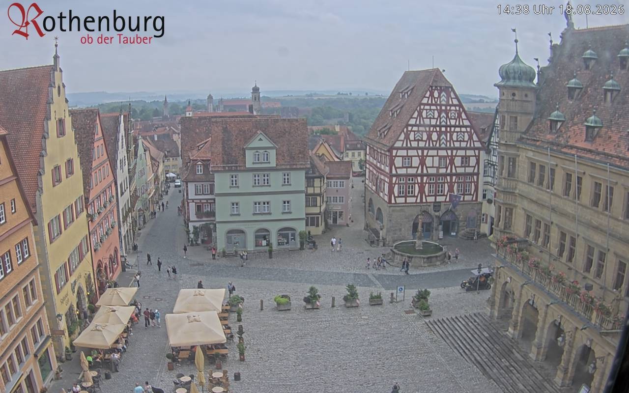 Archived image Webcam Rothenburg ob der Tauber - Market Square