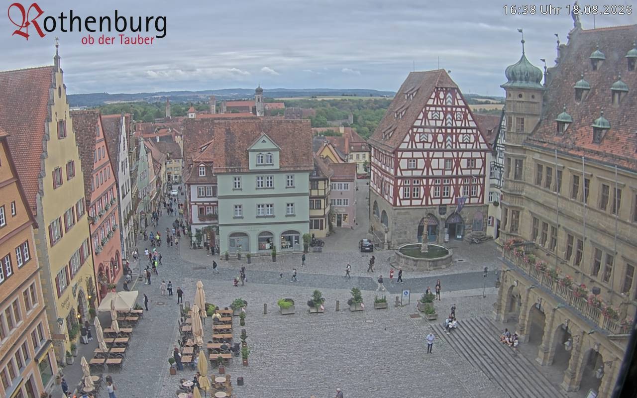 Archived image Webcam Rothenburg ob der Tauber - Market Square