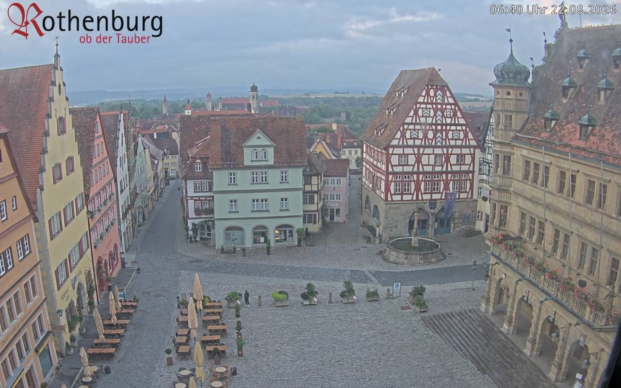 Archived image Webcam Rothenburg ob der Tauber - Market Square