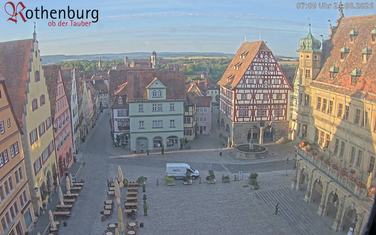 Archived image Webcam Rothenburg ob der Tauber - Market Square