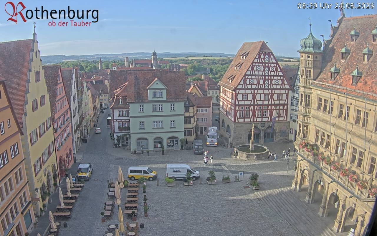 Archived image Webcam Rothenburg ob der Tauber - Market Square